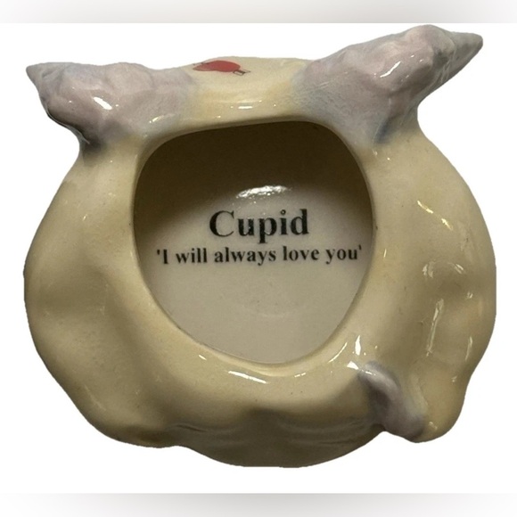 Vintage Kevin Francis Face Pot 2001 Signed Cupid Black Hair Valentines 2.5" - Picture 5 of 7